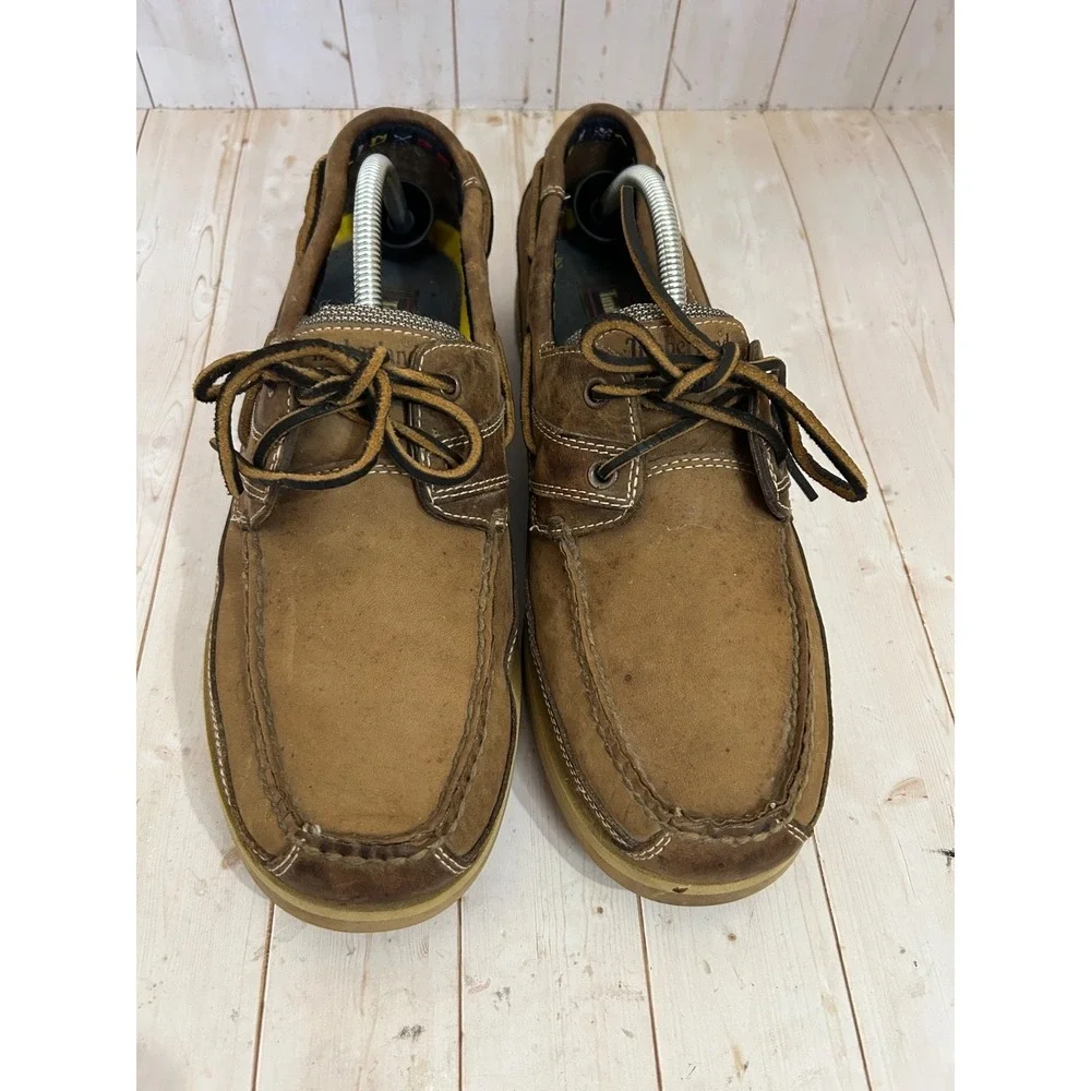Timberland Kiawah Bay Men's Size 12M Tan All Leather2 Eye  Boat Shoes 71021